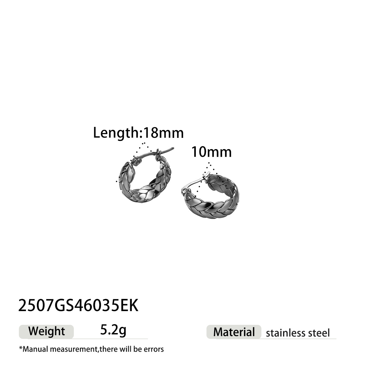 TENA europa y americana pendientes de acero inoxidable temperamento de alta calidad trenzado galvanizado de oro de titanio de 18k inserciones de joyería transfronteriza
