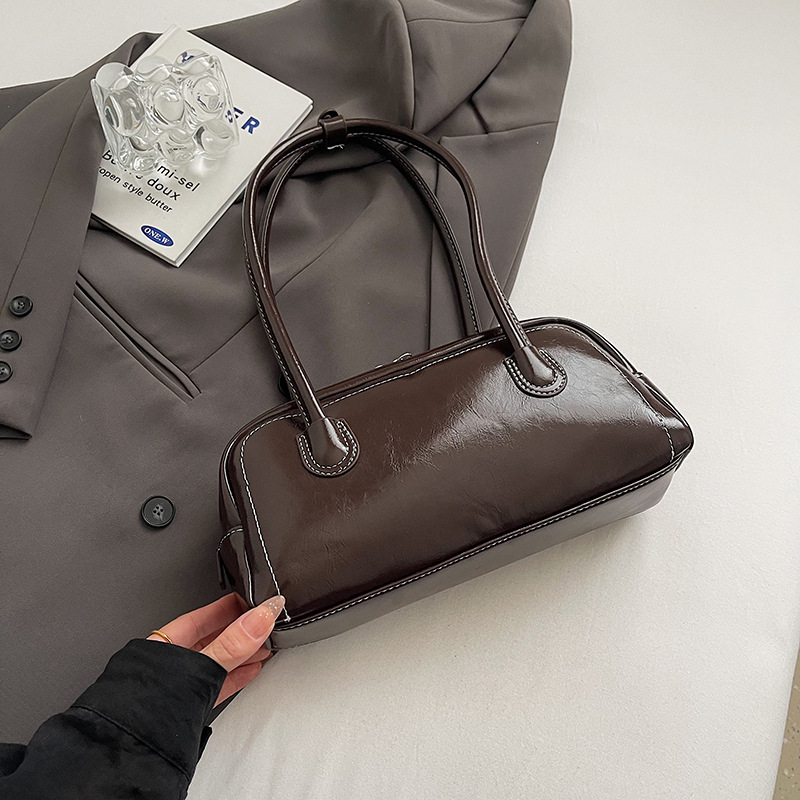 Minimalist Trendy Bag 2024 New Fashion Autumn/Winter Women's Shoulder Bag Luxury Underarm Versatile Boston Bag - Thumbnail 8