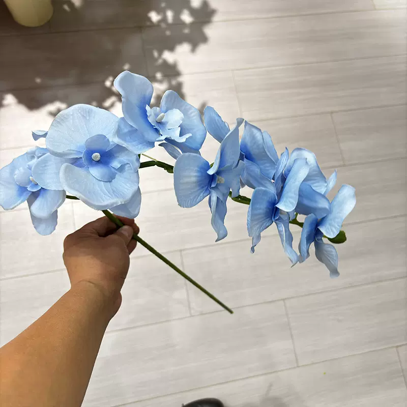 跨境专供仿真花卉九头蝴蝶兰现货销售婚庆插花家居装饰户外摄影