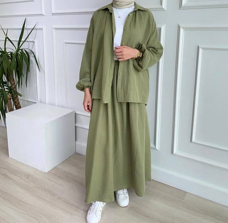 Women's Fashion Casual Suit Puff Sleeve Shirt And Skirt Set Spring Autumn New Cross Border Foreign Trade Clothing_ecoleips.com