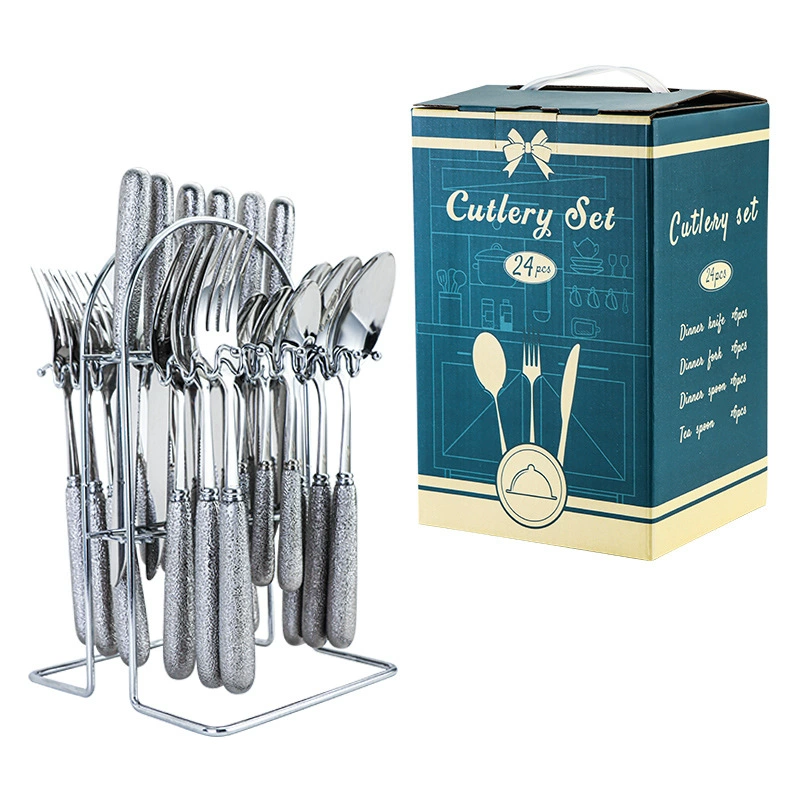 (Cross-border trading), ceramic set stainless steel, tableware, gift box, Amazon, 24 pieces