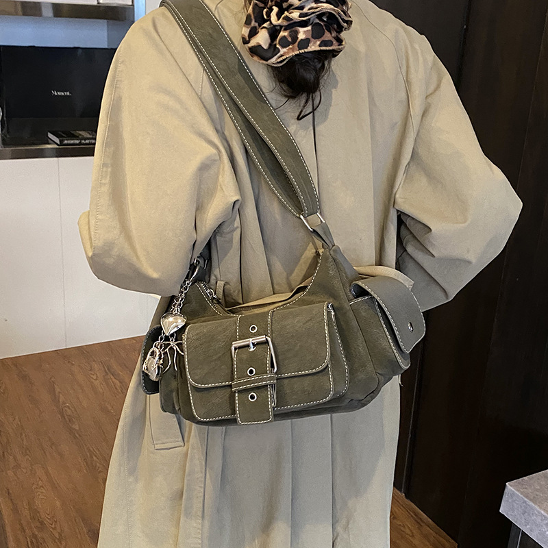 Vintage Biker Small Shoulder Bag With Multi-pockets For Women_voghion.com