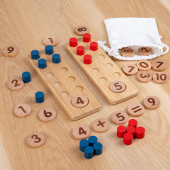 Cross-border children's wooden enlightenment teaching aids ten counting board puzzle interesting mathematics calculation cognition toy 
