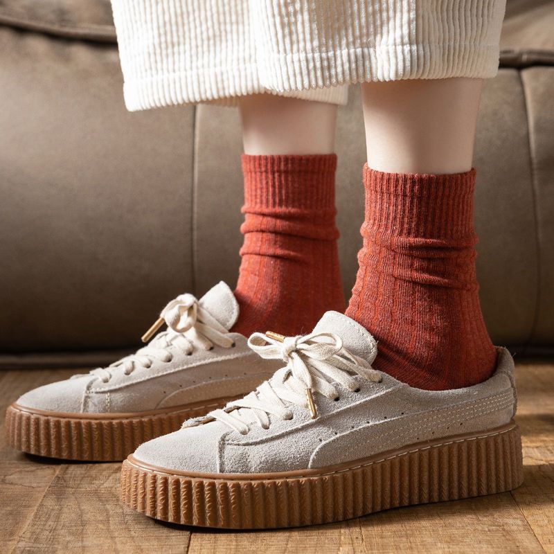 Socks Women's Mid-length Stockings Autumn and Winter Women's Stockings Spring and Autumn Vintage Solid Color Girl's Stockings Cyber Trendy