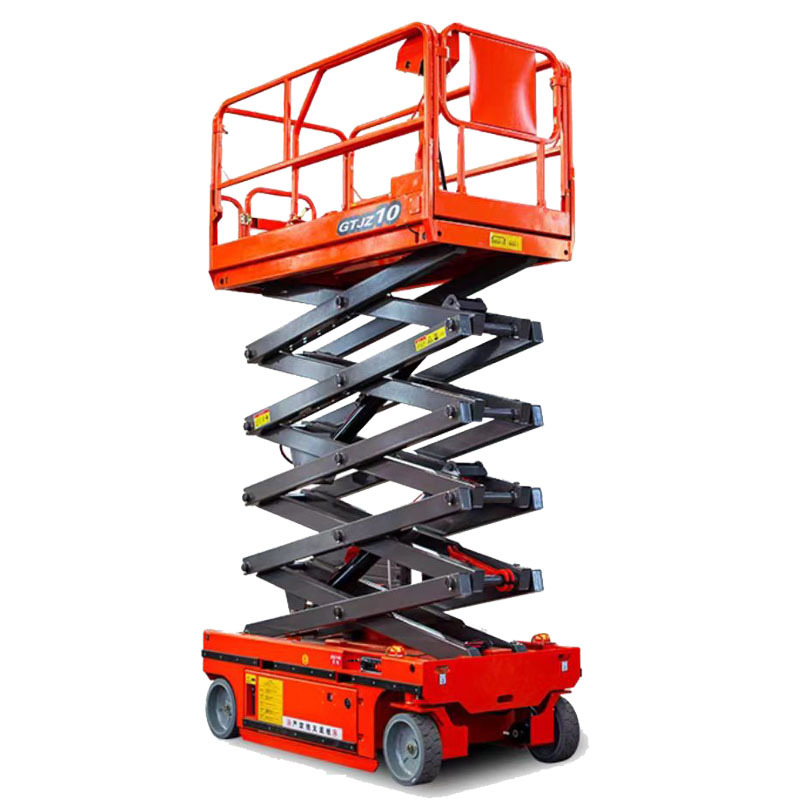 Elevador automático 4-14 m plataforma de tijera móvil hidráulica eléctrica pequeña construcción escalera de escalada camión de trabajo aéreo