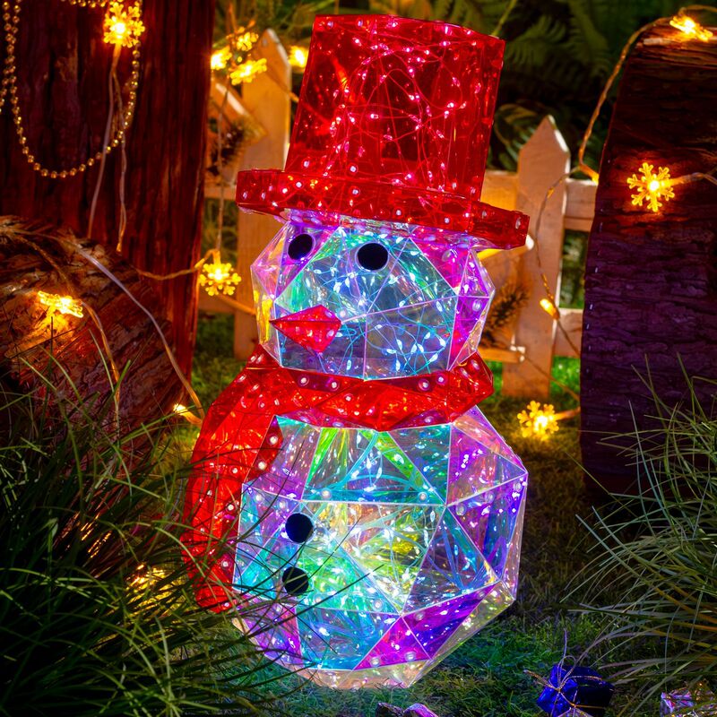 Colorful Led Snowman Outdoor Decorations for Christmas, Customizable Colors, Direct Supply from the Factory