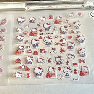 Kulomi cartoon transparent flat sticker diy mixed hand account decoration waterproof sticker material small sticker mobile phone sticker