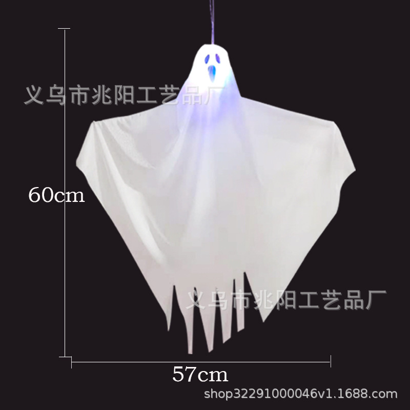 Halloween luminoso fantasma blanco colgando fantasma horror decoración puerta colgante casa embrujada escapar escena diseño Accesorios