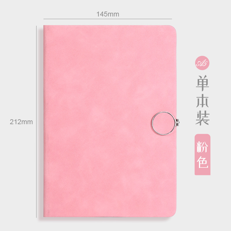 Cuaderno de notas de botón redondo simple y fresco personalizado A5 diario de oficina de negocios engrosado cuaderno de notas de línea horizontal puede imprimir logotipo