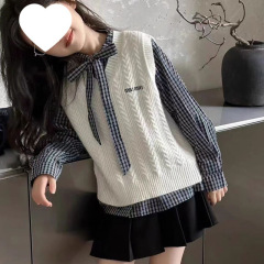 女童套装儿童马甲衬衫半身裙春秋季2025新款大童韩范超好看衣服薄