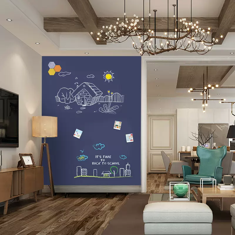 黑板贴家用教室磁性儿童涂鸦画板可擦写pet磁性软白板黛灰色定制