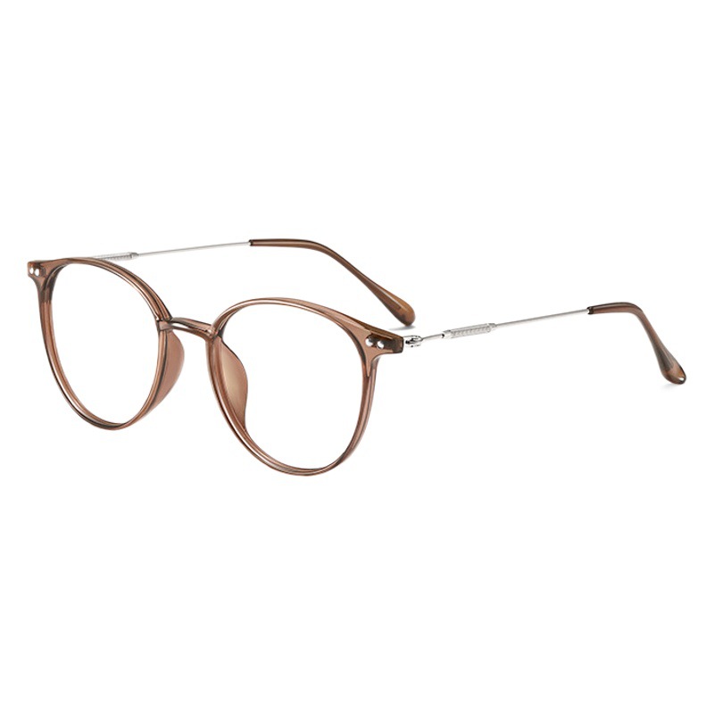 安科の冷たい茶色のメガネのフレームの女性は度数の大きい顔を備えてやせていることができます。