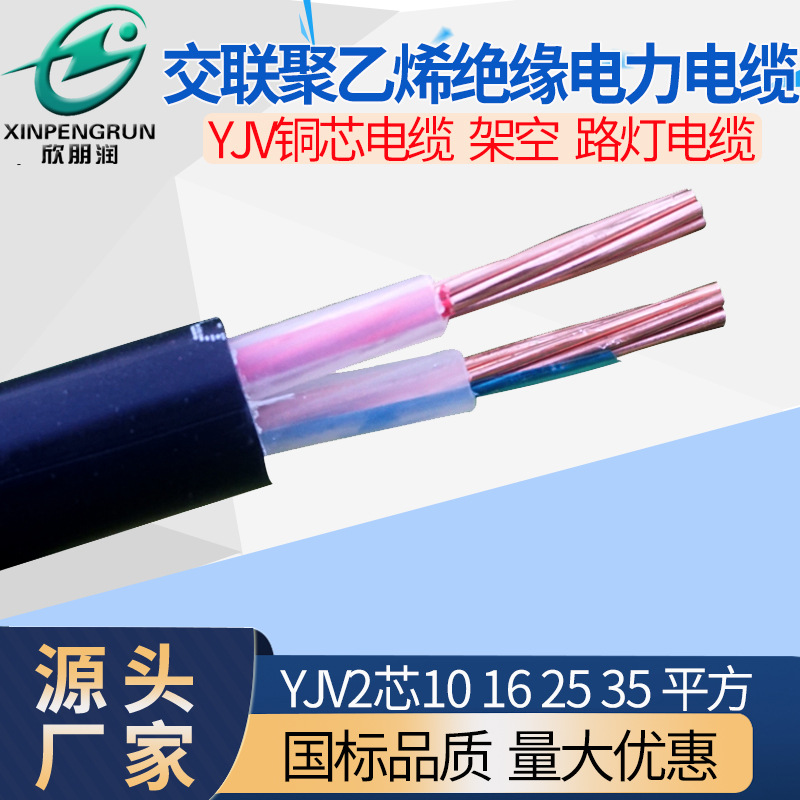 欣朋润yjv铜芯电缆线2芯10/16/25/35平方0.6/1KV低压交联动力电缆