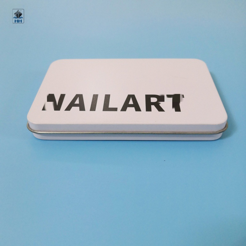 145*90*15mm穿戴甲卡片收纳盒礼品盒两片装美甲片米白色马口铁盒