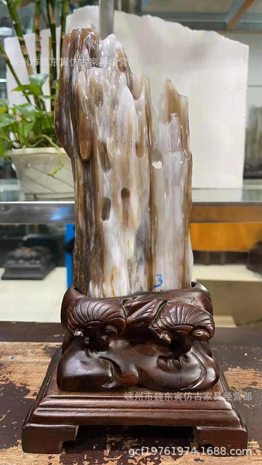 緬甸樹化玉原石奇石玉石天然原礦手工雕刻擺件收藏禮品