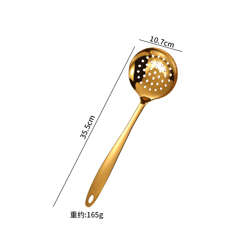 Fuentes transfronterizas utensilios de cocina de acero inoxidable 3 cm cuerpo desnudo espátula cuchara colador cuchara de arroz pala freír cuchara lengua juego de utensilios de cocina