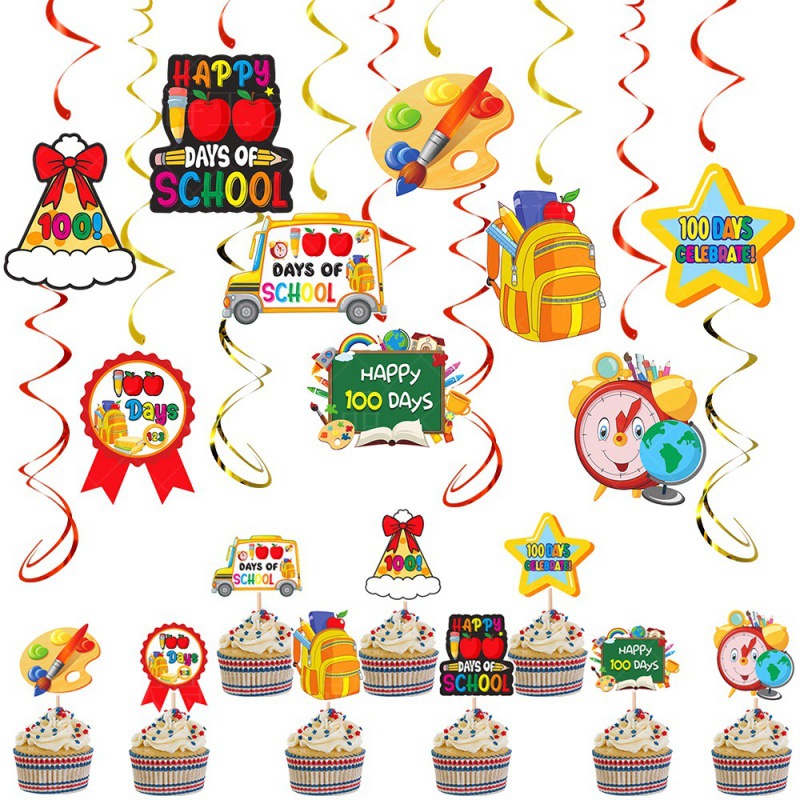 Nueva decoración de fiesta de regreso a la escuela europea y americana