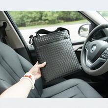 2024秋冬B家V上新高端编织男士单肩包油蜡皮编织男包通勤斜跨包百