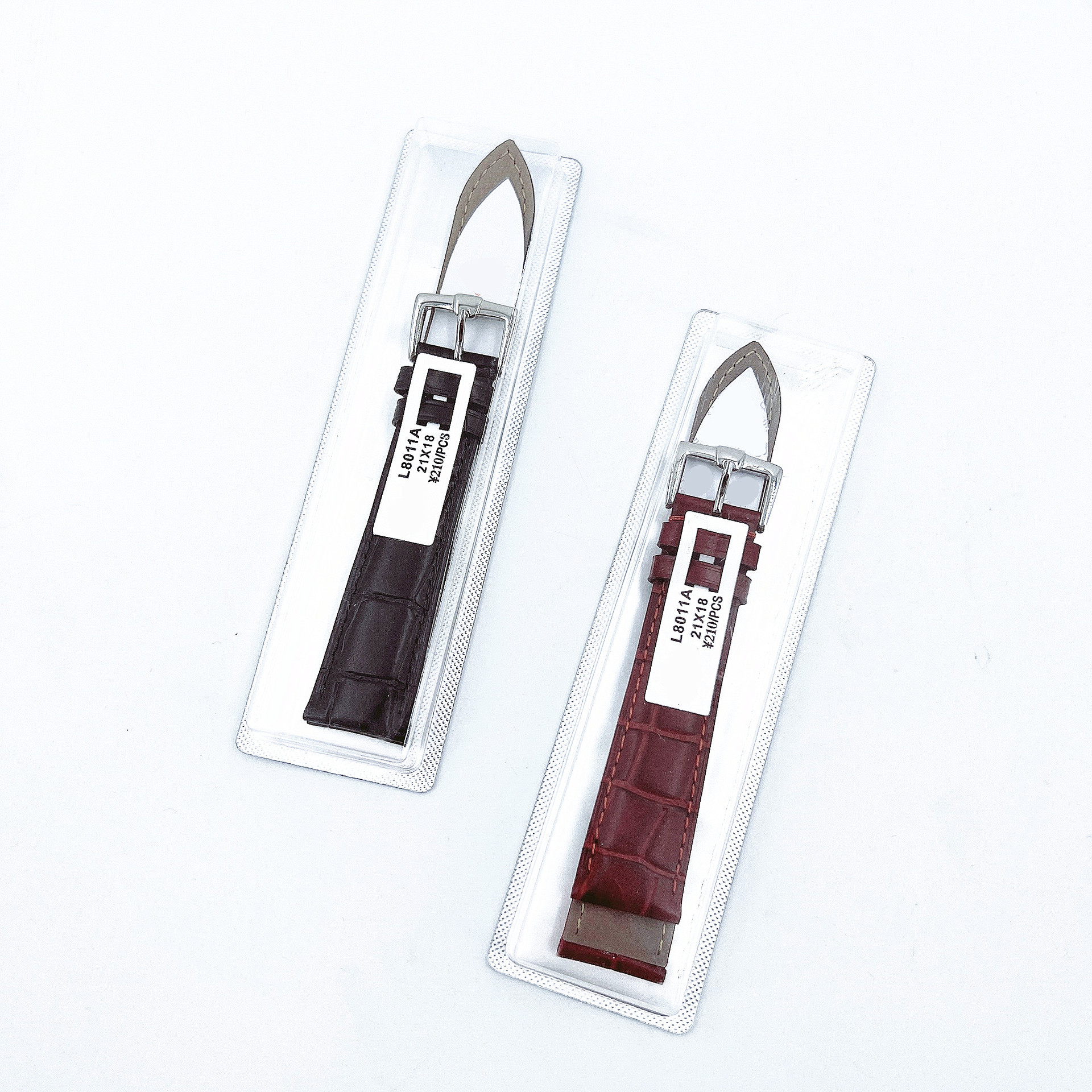 210元标价8011A加长真皮表带 竹节花柔软牛皮手表表带 针扣单包 T