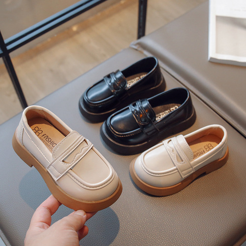 Girls' shoes loafers  new spring and autumn single shoes British style baby black children's princess small leather shoes