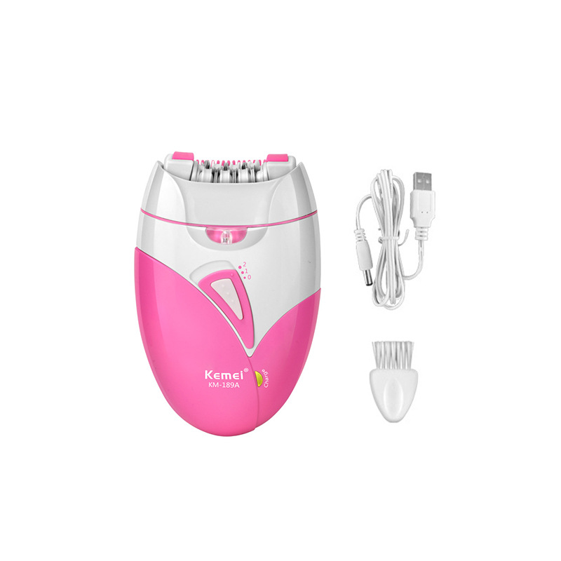 Depiladora Eléctrica Kemei KM-189A, Recargable por USB, Afeitadora Femenina, Dispositivo de Depilación Íntima