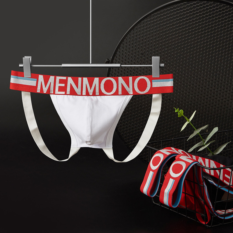 Menmono Men's Thong Tight-Fitting Sexy Wide Waistband Exposed Buttocks Double Thong Young Men's Underwear Me6040Sd Menmono Men's Thong Tight-Fitting Sexy Wide Waistband Exposed Buttocks Double Thong Young Men's Underwear Me6040Sd