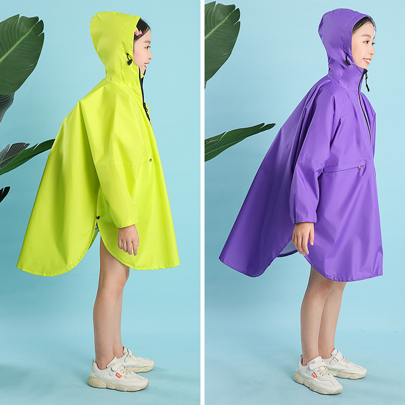 Trendy Kidsren's Raincoat Japanese and Korean New Product Outdoor Boy Kids Baby Student School Clothes with Backpack Poncho Girl