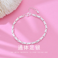 s999纯银幸运兔手链2025新款女款银饰ins轻奢小众手饰品520送女友