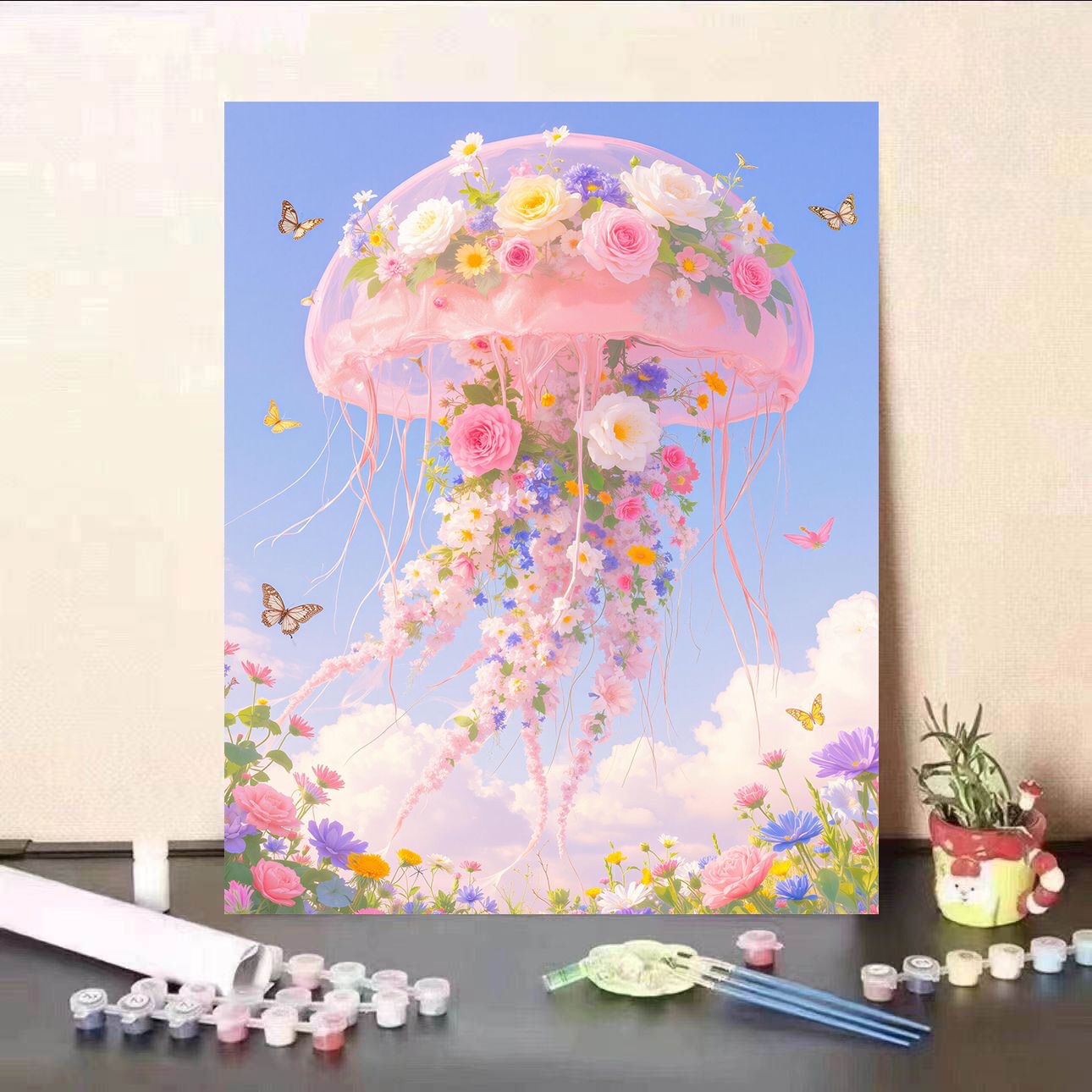 Nueva flor de medusa flor digital pintura al óleo bricolaje rellena a mano para curar y descomprimir pintura de decoración de sala de estar de alto valor regalo