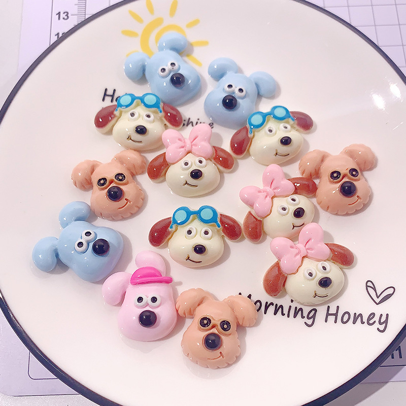 Nuevas gafas de sol para perros accesorios de resina diy caja de papelería de pegamento crema adornamiento de pelo agujero agujero zapatos material colgante al por mayor