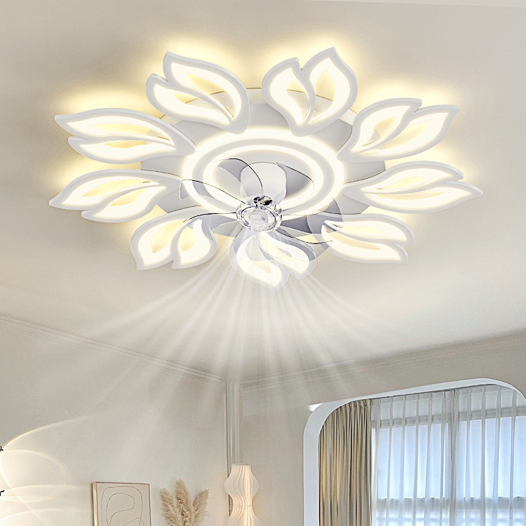 2024 nueva lámpara de ventilador transfronteriza dormitorio moderno y minimalista sala de estar lámpara de ventilador de techo doméstico restaurante nórdico