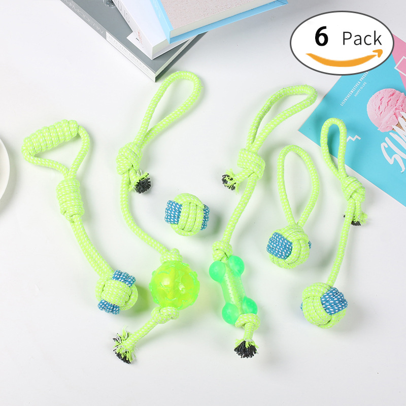 Mascota traje de juguete personalizado perro de algodón cuerda molar juguete combinación nudo pequeño y mediano perro juguete al por mayor