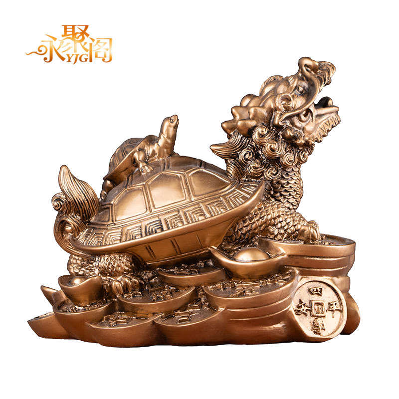 Figura decorativa dragón-tortuga feng shui