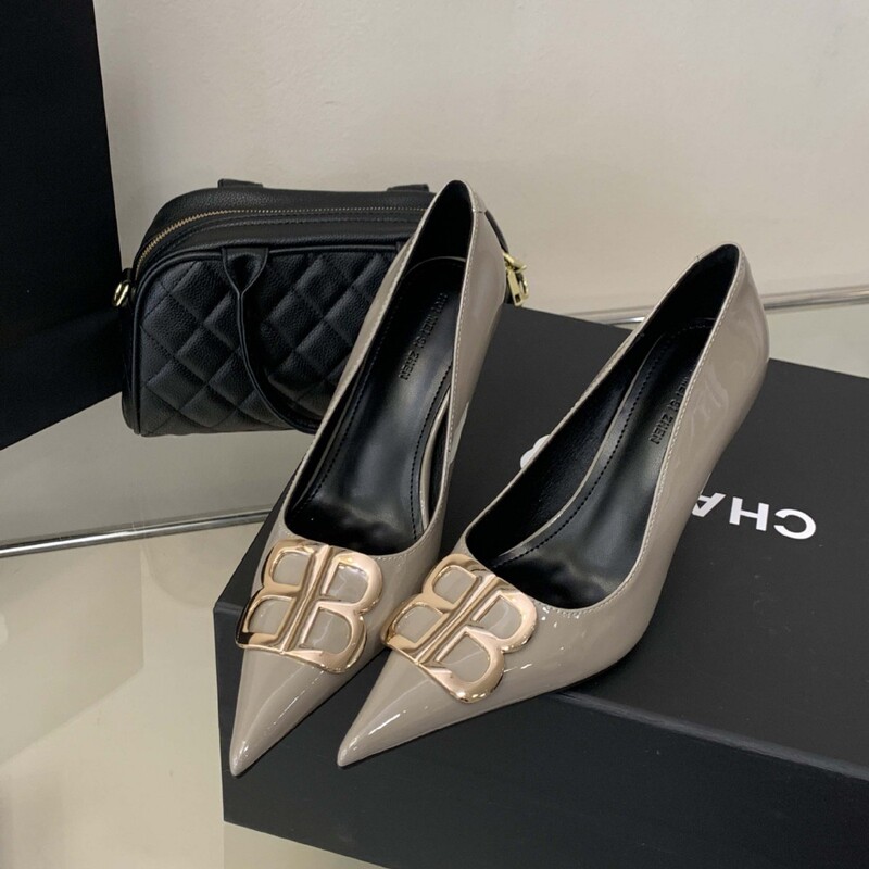 Pointed-Toe Double B Buckle Elegant Shoes 2026 Spring Style Ultra-High Heels for Women, Stylish and Sexy Patent Leather Women's Pumps Pointed-Toe Double B Buckle Elegant Shoes 2026 Spring Style Ultra-High Heels for Women, Stylish and Sexy Patent Leather Women's Pumps
