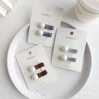 婉瑜儿童饰品春夏新款女孩全包布鸭嘴平夹公主轻奢珍珠发卡刘海夹