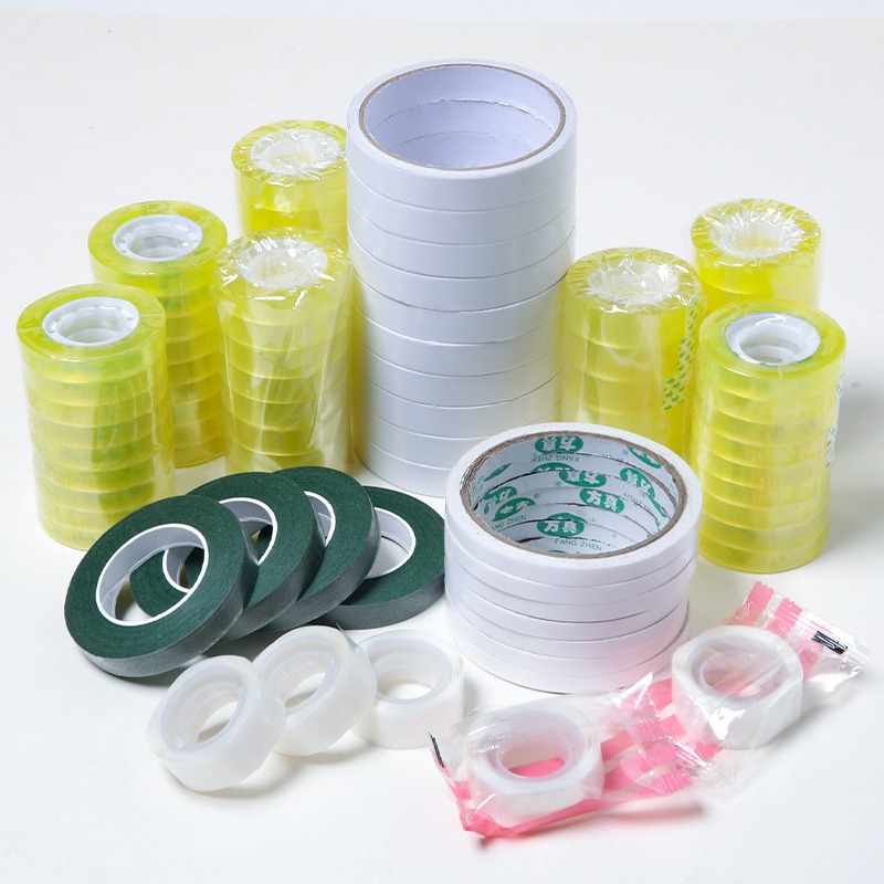 Cinta estrecha 1cm de ancho pegamento de sellado para estudiantes ramo de flores material de embalaje material de bricolaje hecho a mano cinta transparente