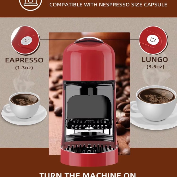 Cross-Border Foreign Trade Italian Capsule Coffee Machine Portable Office Small Household Fully Automatic Coffee Machine