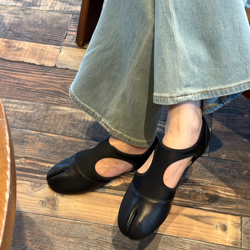 Sheepskin Version~Ultra-Soft Split-Toe Genuine Leather Women's Shoes, Hollow Pig's Hoof Mary Jane Shoes, Thin-Soled Casual Ballet Shoes for Outdoor Wear Sheepskin Version~Ultra-Soft Split-Toe Genuine Leather Women's Shoes, Hollow Pig's Hoof Mary Jane Shoes, Thin-Soled Casual Ballet Shoes for Outdoor Wear