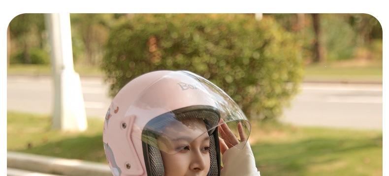 3C certified electric motorcycle helmet for men and women, cute and warm, suitable for autumn and winter, half-face safety helmet, all-season adult cartoon helmet