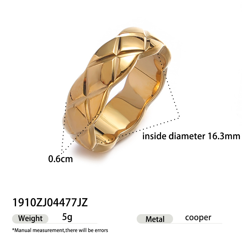 Anillo de oro de acero inoxidable de alta calidad, anillo de acero de titanio no se desvanece, joyas de mujer