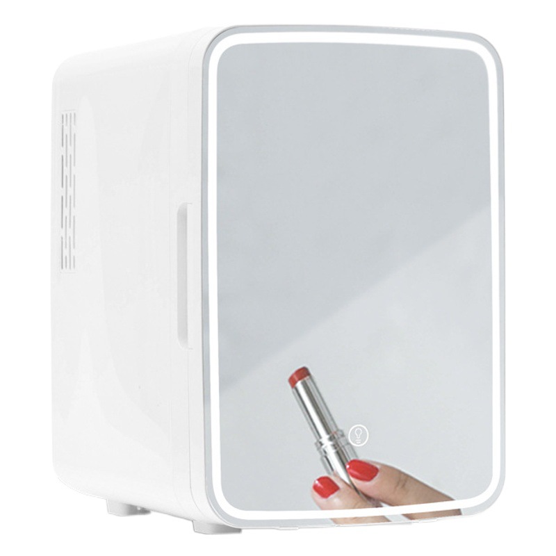 Nuevo 10l espejo LED mini refrigerador al por mayor pequeña máscara facial belleza escritorio almacenamiento refrigerador dormitorio refrigerador