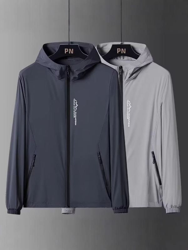 Foreign Trade Ice Silk Quick-Drying Sun Protection Clothing Summer Men's Hooded Thin Jacket Outdoor Breathable Men's and Women's Sun Protection Clothing Outerwear Foreign Trade Ice Silk Quick-Drying Sun Protection Clothing Summer Men's Hooded Thin Jacket Outdoor Breathable Men's and Women's Sun Protection Clothing Outerwear