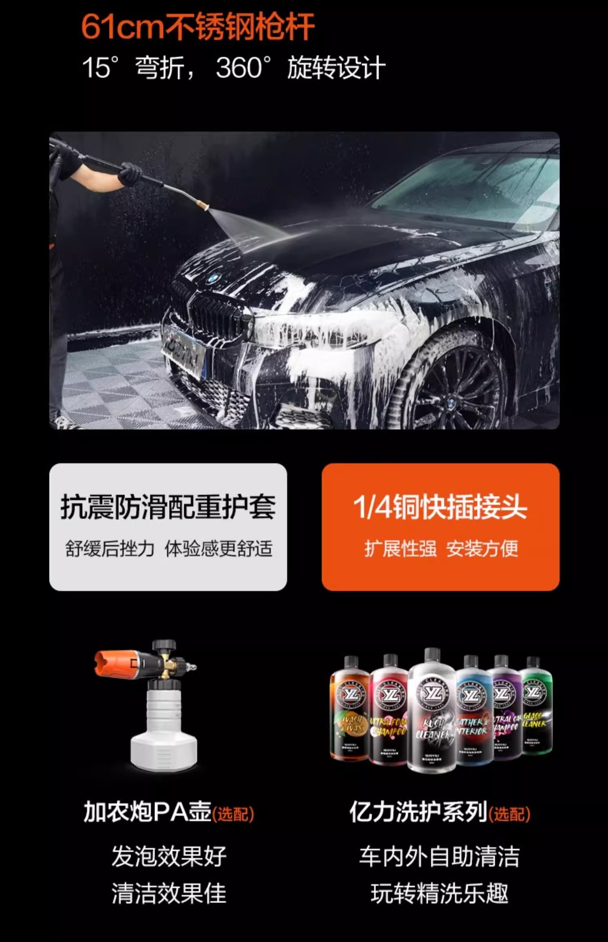 Yili Commercial High Pressure Car Washer 9022/9026 All Copper Motor Car Wash Farm Floor Wall Cleaning Machine