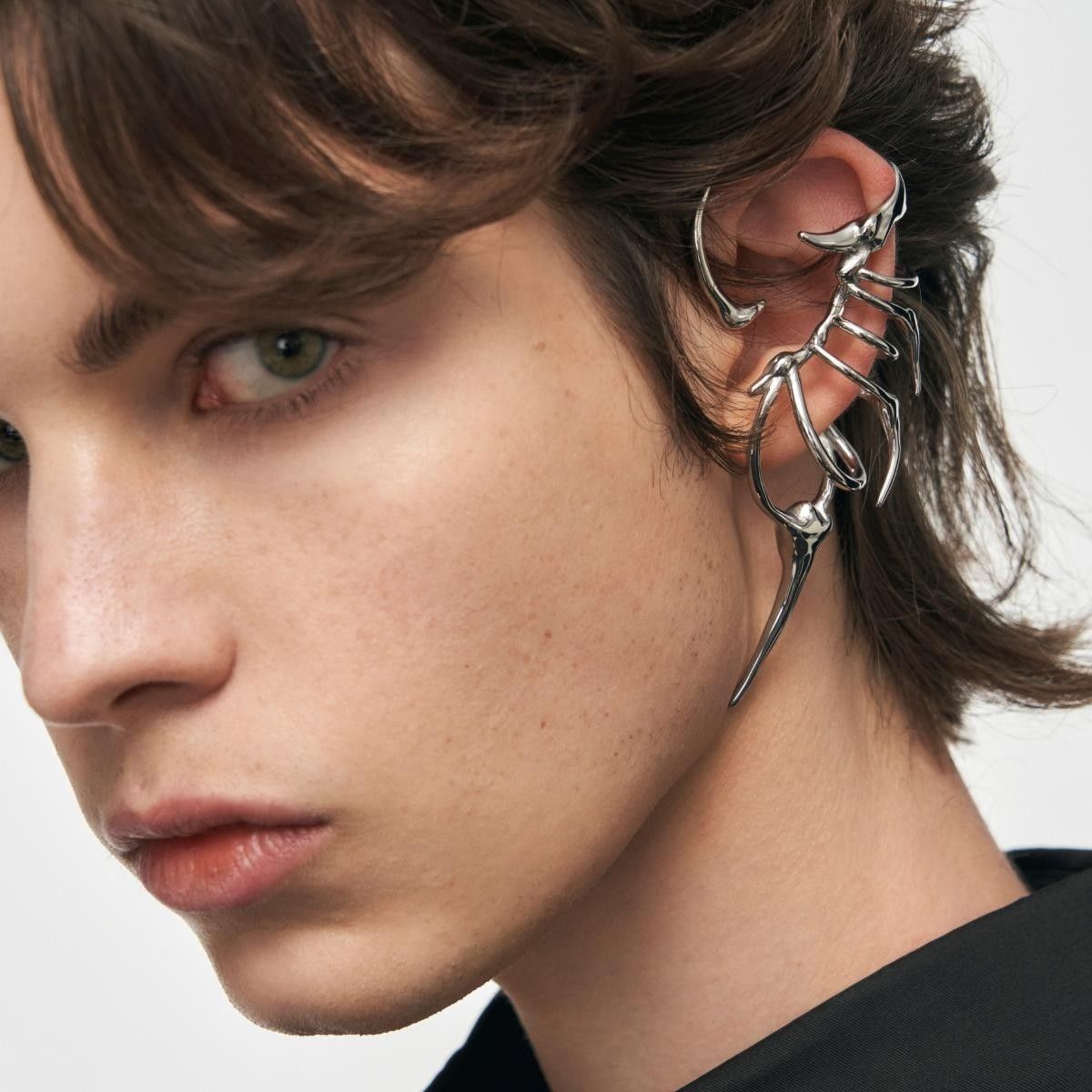 Cross-Border Thorn Spine Skeleton Mechanical Style Ear Hooks Niche Design Special-Shaped Metal Non-Pierced Ear Clips Men's and Women's Earrings