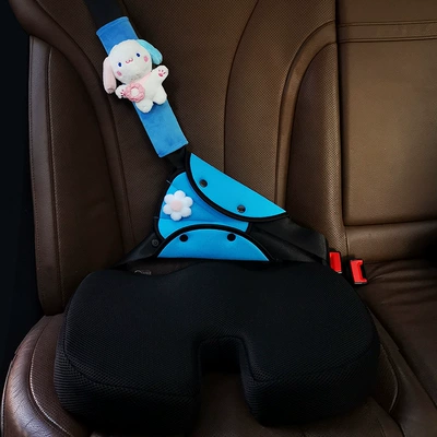Seat belt shoulder pad: Seat Belt Adjuster Baby - velvet-two-color-ear-rabbit-three-piece-set-seat-belt-auxiliary-accessories