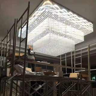 定制豪华大水晶灯工程设计酒店大堂别墅复式楼宴会厅会所沙盘大灯