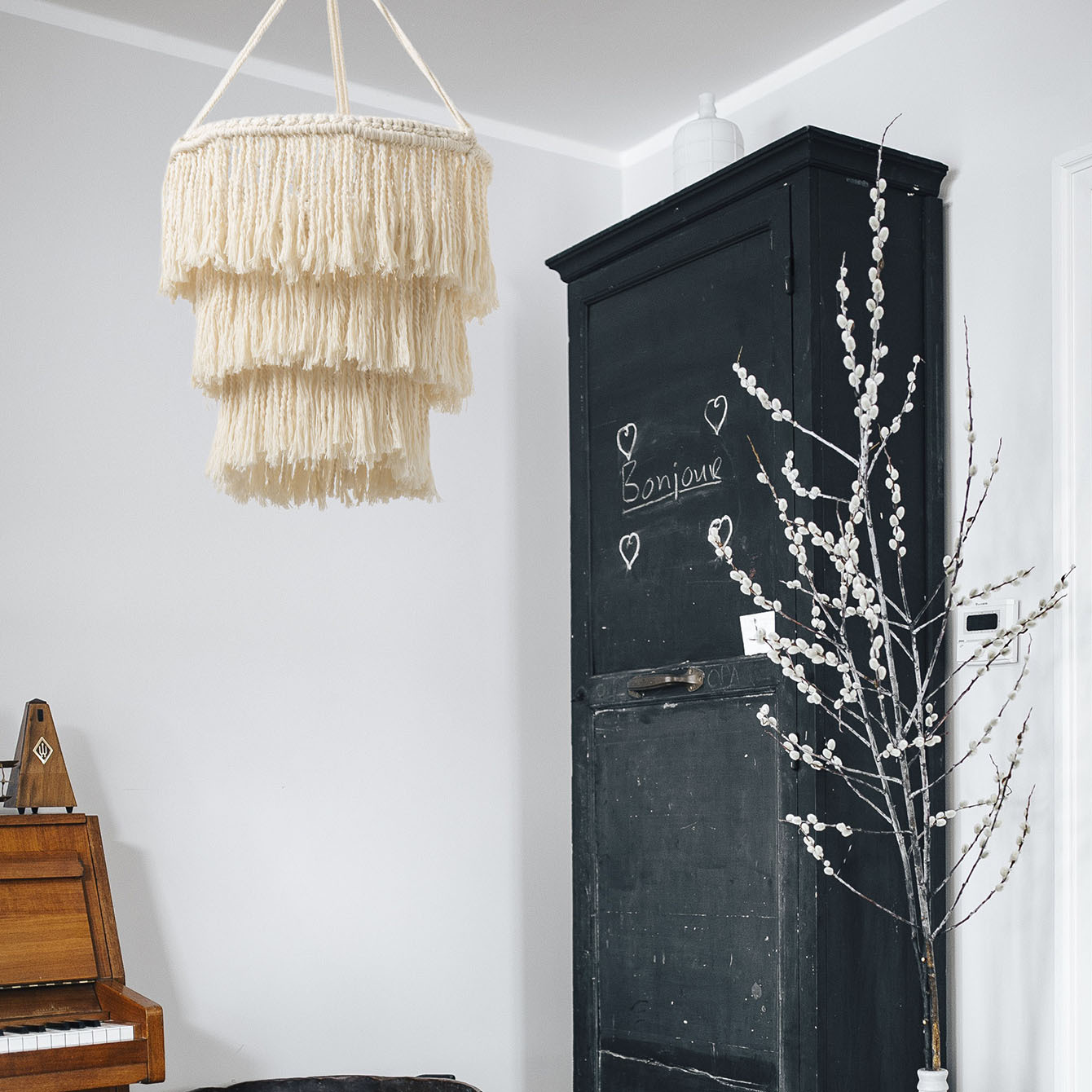 Bohemia, cordón de algodón con flecos tejido a mano, pantalla de lámpara, decoración suave para el hogar, iluminación, alojamiento y hotel, iluminación creativa