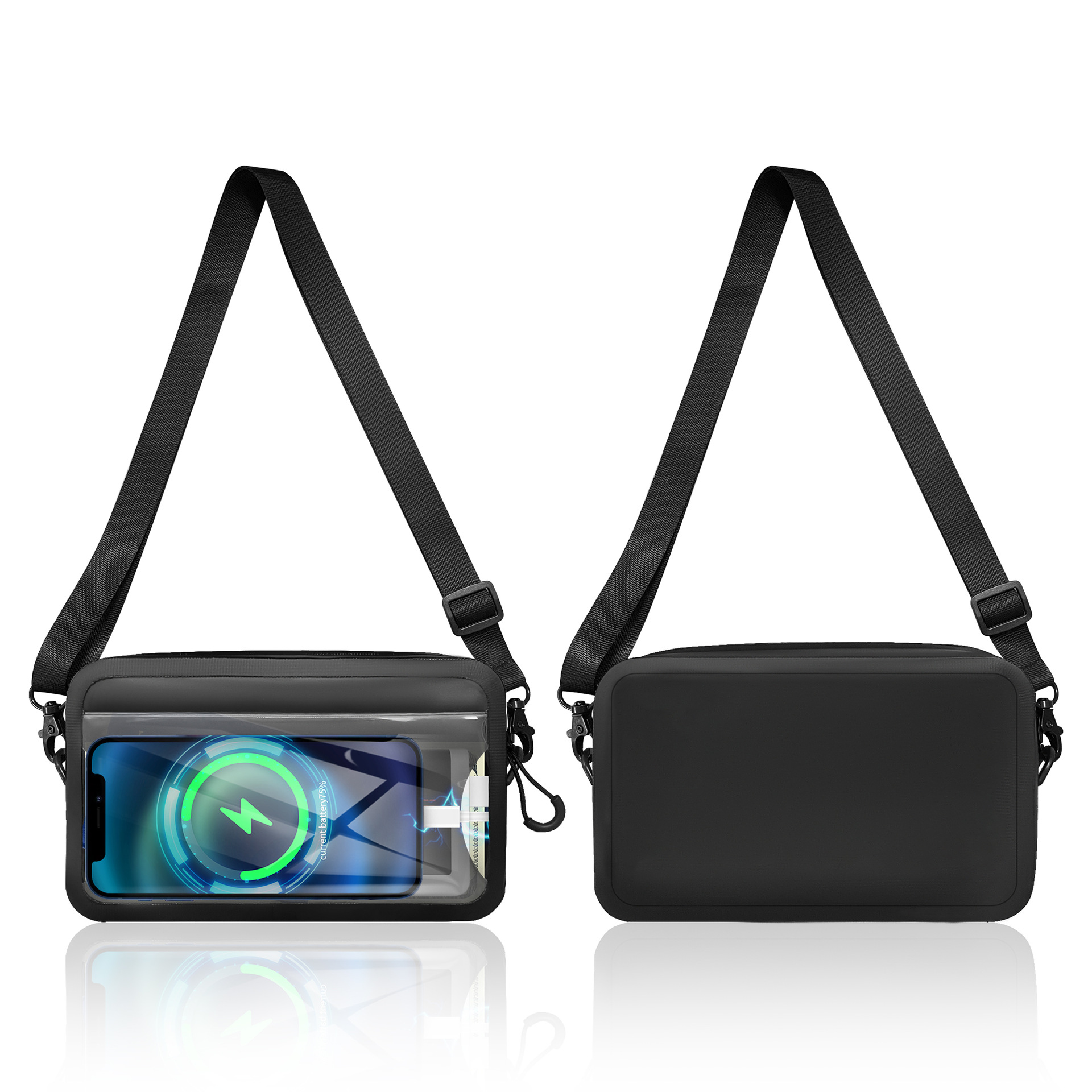 Amazon's New Shoulder Crossbody Waterproof Bag Airtight Zipper Portable Touch Screen Waterproof Toiletry Bag Mobile Phone Waterproof Bag