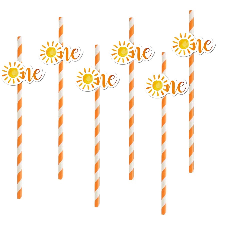 Fiesta de cumpleaños transfronteriza suministros creativos de papel desechable degradación de la paja del sol una torta de paja decoración para hornear