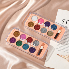 阿莎瑞雅新款金蔥亮片炫彩八色眼影細閃偏光節日舞台眼影妝批發
